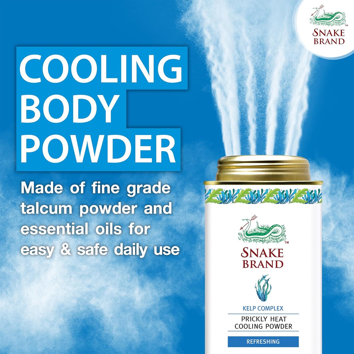 Snake Brand Prickly Heat Cooling Powder Refreshing (280 g)