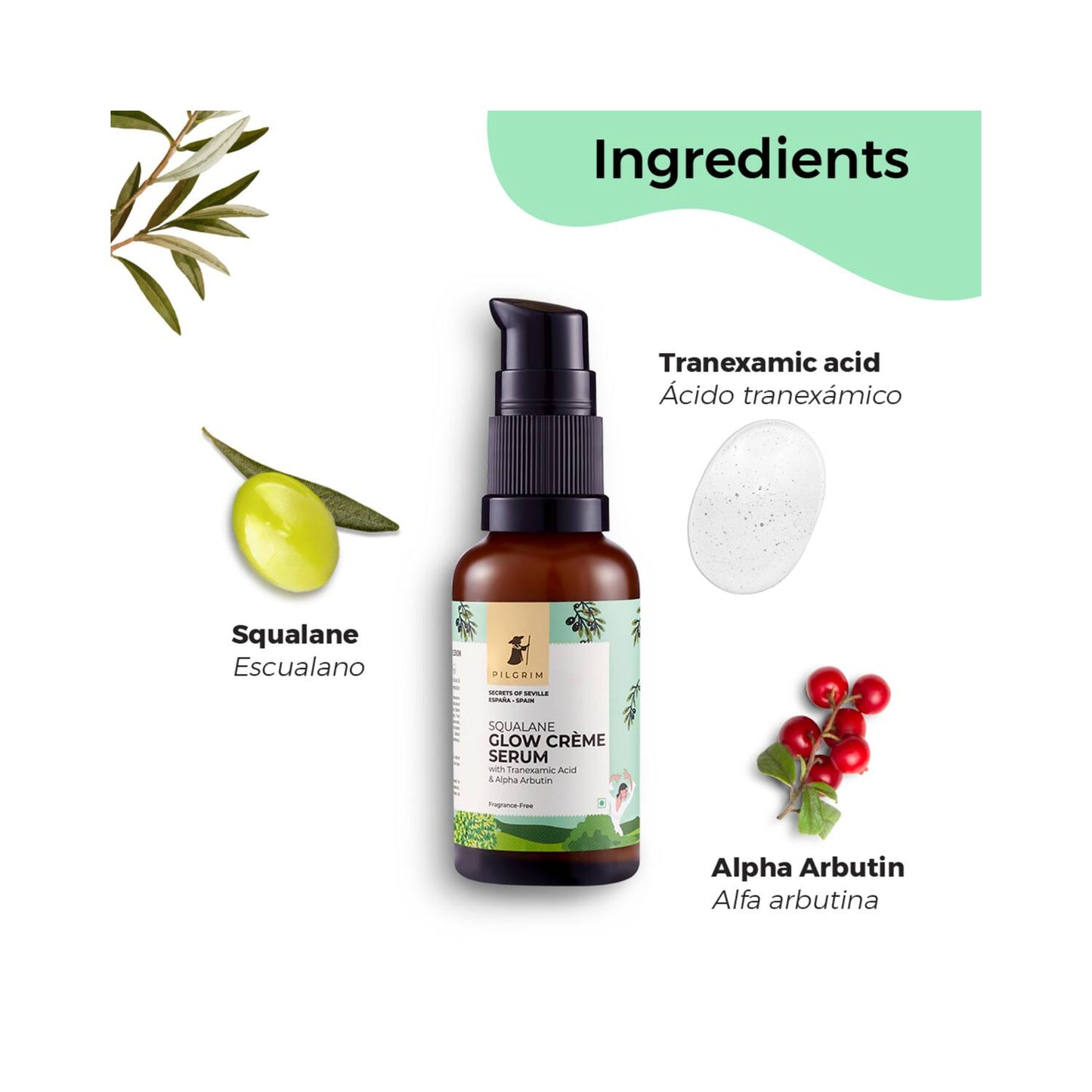 Pilgrim Squalane Glow Creme Serum (30 ml)