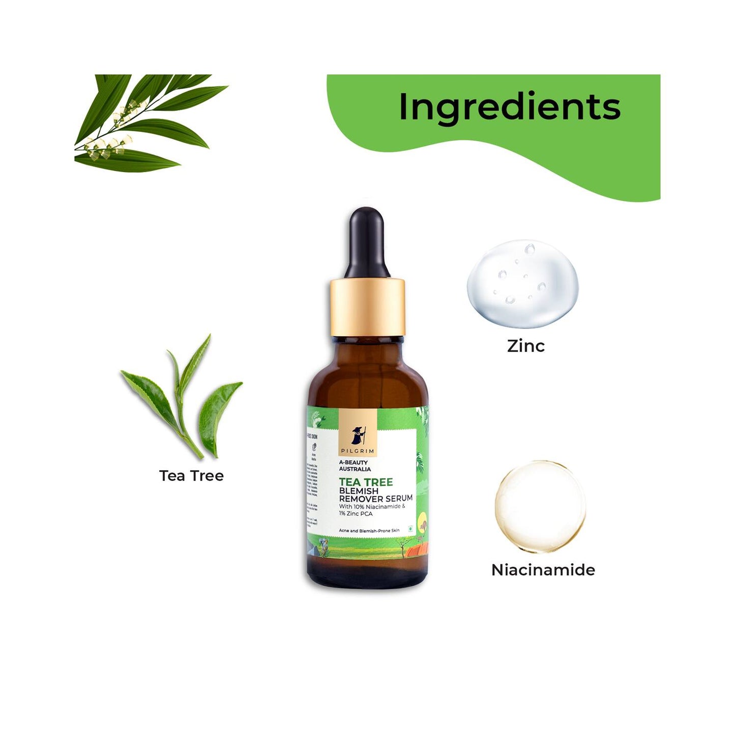 Pilgrim Tea Tree & 10% Niacinamide Blemish Remover Serum (30 ml)