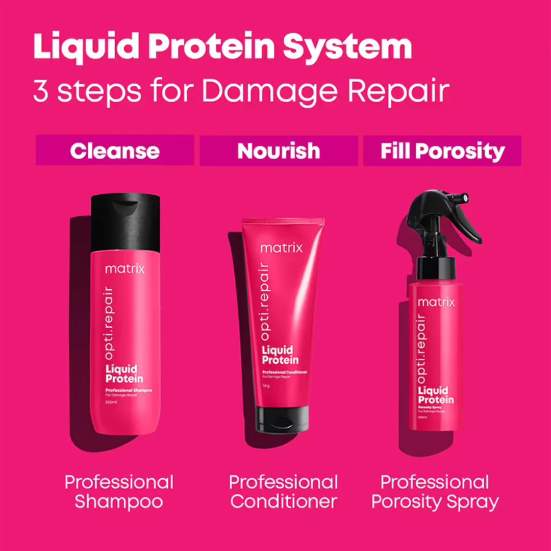Matrix Opti.Repair Professional Liquid Protein Shampoo, Repairs Damaged Hair (350ml)