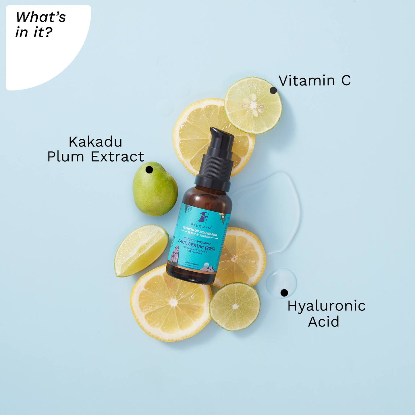 Pilgrim Vitamin C Face Serum 20% With Hyaluronic Acid & Kakadu Plum (30 ml)