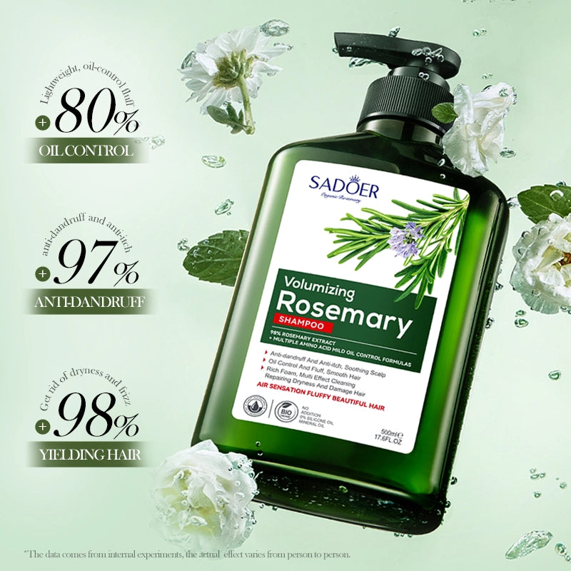 ROREC SADOER Rosemary Volumizing Shampoo Anti-Dandruff Anti-Itch Soothing Scalp Oil Control Smooth Hair Shampoo (500 ml)
