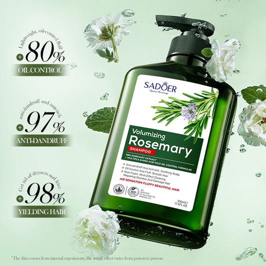 ROREC SADOER Rosemary Volumizing Shampoo Anti-Dandruff Anti-Itch Soothing Scalp Oil Control Smooth Hair Shampoo (500 ml)