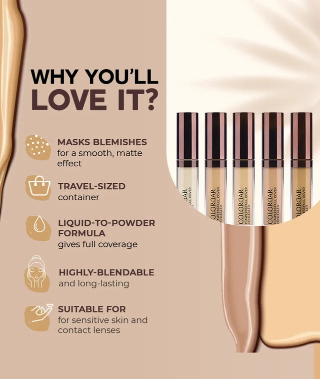 Colorbar Flaeless Full Cover Concealer 003 Satin (6ML)