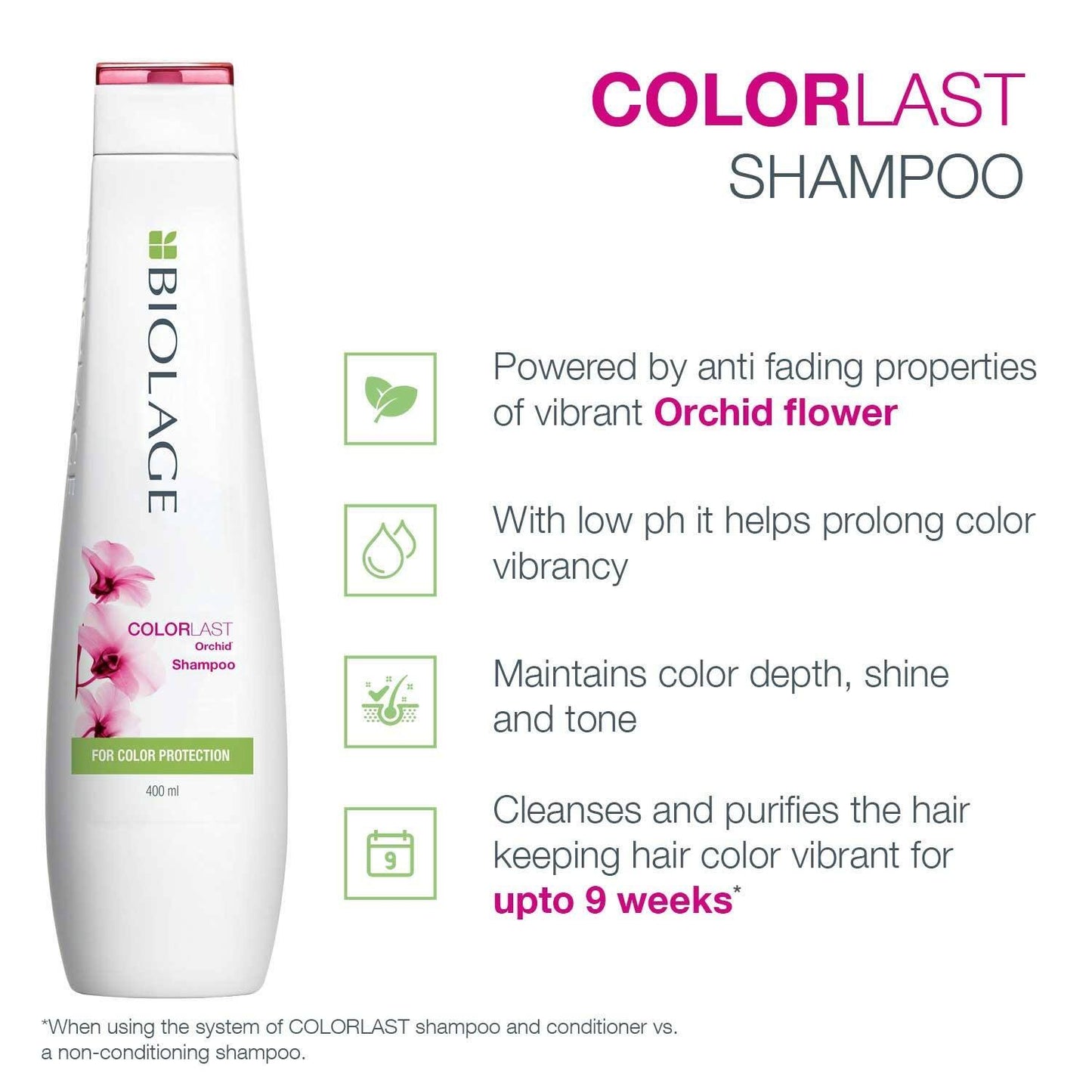 Matrix Biolage Professional Colorlast Shampoo, Helps Protect Colored Hair & Maintain Vibrancy (400 ml)