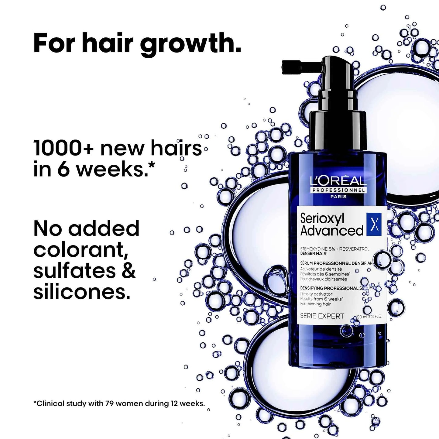 L'Oreal Professionnel Serioxyl Advanced Density Activator, Leave-In Serum for Hair Growth (90 ml)